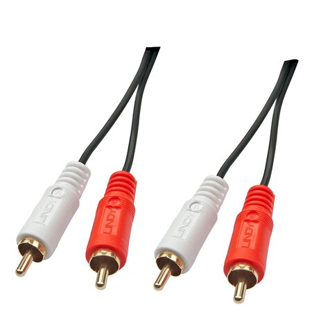 Lindy 35660 câble audio 1 m 2 x rca rouge  blanc