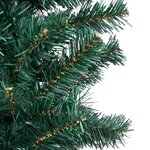 vidaXL Sapin de Noël artificiel mince avec support vert 210 cm PVC