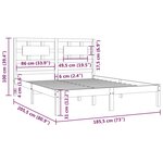 vidaXL Cadre de lit Gris Bois de pin massif 180x200 cm Super King