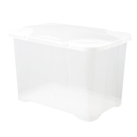 EDA PLASTIQUE Boîte de rangement Clip'Box 60 L - Naturel couvercle avec charniere - 58.6x39x39.5cm