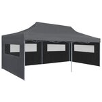 vidaXL Tente de réception pliable avec parois 3 x 6 m Anthracite