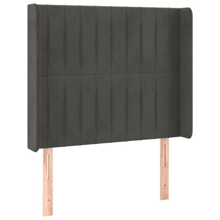 vidaXL Tête de lit avec oreilles Gris foncé 83x16x118/128 cm Velours