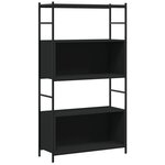 vidaXL Bibliothèque noir 80x30x145 5 cm bois d'ingénierie et fer