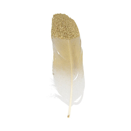 Plume lisse paillette doré 6 pièces
