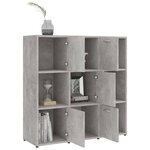 vidaXL Bibliothèque Gris béton 90x30x90 cm Aggloméré