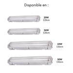 Kit de réglette led étanche double pour tubes t8 150cm ip65 (2 tubes néon  lumineuse led 150cm t8 50w inclus) - blanc froid 6000k -
