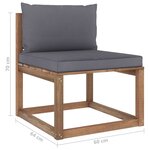 vidaXL Salon palette de jardin 5 Pièces et coussins Bois de pin imprégné