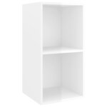 vidaXL Meuble TV mural Blanc brillant 37x37x72 cm Aggloméré