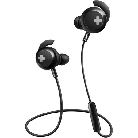 Philips shb4305bk/00 ecouteurs bluetooth sans fil intra-auriculaires pure bass - noir