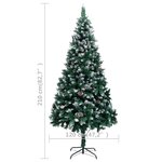 vidaXL Sapin de Noël avec pommes de pin et neige blanche 210 cm