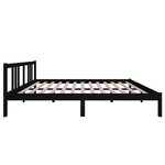 vidaXL Cadre de lit Noir Bois massif 140x200 cm
