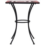 vidaXL Table de bistro mosaïque Terre cuite et blanc 60 cm Céramique