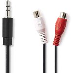 Câble Audio Stéréo 3,5 mm Mâle - 2x RCA Femelles 0,2 m Noir NEDIS