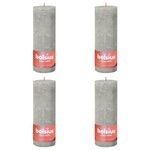Bolsius Bougies pilier rustiques Shine 4 Pièces 190x68 mm Gris sableux