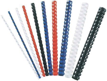 Baguettes de reliure plastiques  format a4  6 mm  noir pack 100 fellowes
