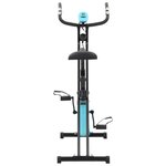 vidaXL Vélo d'appartement magnétique avec mesure du pouls Noir et bleu