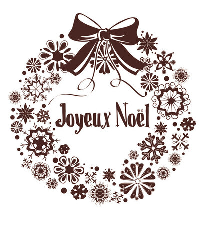 Tampon en bois Couronne Joyeux Noel