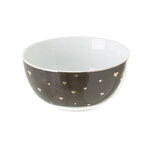 Bol gris petits c urs or en porcelaine