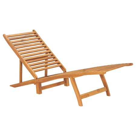 vidaXL Chaise longue Bois de teck solide