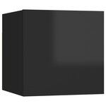 vidaXL Meubles TV muraux 2 Pièces Noir brillant 30 5x30x30 cm