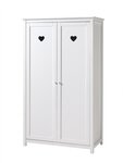 AMORI Lit simple 90x200cm + sommier + Chevet + Armoire 2 portes