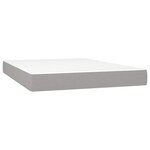 vidaXL Sommier tapissier et matelas et LED Gris clair 140x200 cm Tissu