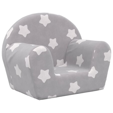 vidaXL Canapé pour enfants Gris clair avec étoiles Peluche douce