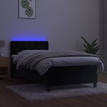 vidaXL Sommier tapissier avec matelas et LED Noir 80x200cm Velours