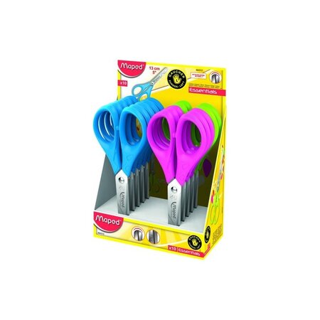 Maped Ciseaux Essentials, longueur: 130 mm, présentoir de 10