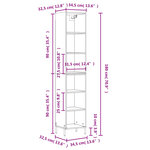 vidaXL Buffet haut Blanc 34 5x32 5x180 cm Bois d'ingénierie