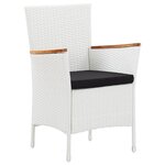 vidaXL Salon de jardin 7 Pièces résine tressée blanc