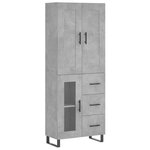 vidaXL Buffet haut Gris béton 69 5x34x180 cm Bois d'ingénierie