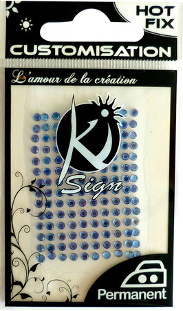 Strass thermocollant tissu Ø 6mm Bleu 35 pièces