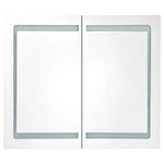 vidaXL Armoire de salle de bain à miroir LED noir brillant 80x12x68 cm
