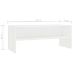 vidaXL Meuble TV Blanc 100 x 40 x 40 cm Aggloméré