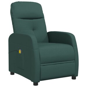 vidaXL Fauteuil de massage Vert foncé Tissu