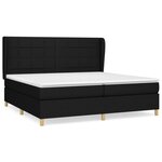 vidaXL Lit à sommier tapissier avec matelas Noir 200x200 cm Tissu