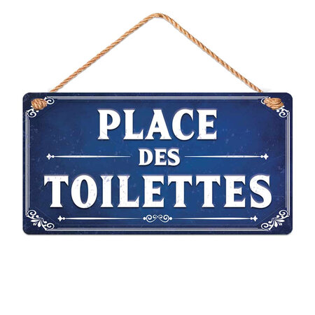 Plaque de porte pour les toilettes en mdf - 20 x 10.5 cm