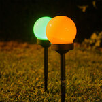 Lot de 3 balises led solaires  led rvb  lumière multi-colore  8h d'autonomie