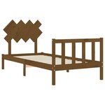vidaXL Cadre de lit tête de lit marron miel 90x200 cm bois massif
