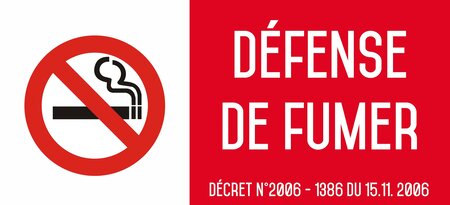 Autocollant vinyl - défense de fumer - l.200 x h.100 mm uttscheid