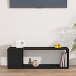 vidaXL Meuble TV Noir 100x24x32 cm Aggloméré
