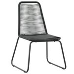 vidaXL Salon de jardin 5 Pièces Rotin PVC Noir