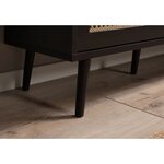 Finori Table de chevet Vienna 61A Noir et impression de rotin