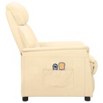 vidaXL Fauteuil de massage électrique Crème Similicuir