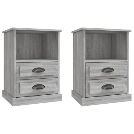 vidaXL Tables de chevet 2 Pièces sonoma gris 43x36x60 cm