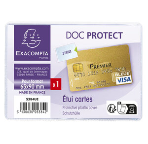 Etui De Protection Pour Carte Bancaire Pvc Lisse 20/100e - Cristal - X 10 - Exacompta