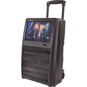 IBIZA SOUND PORT-TFT12 - Enceinte portable autonome 12/30cm 800W - Ecran TFT Couleur 15'', Bluetooth, télécommande et 2 micros UHF