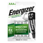 Pile rechargeable AAA / HR3 Power Plus - 700 mAh - Lot de 4 accus (paquet 4 unités)