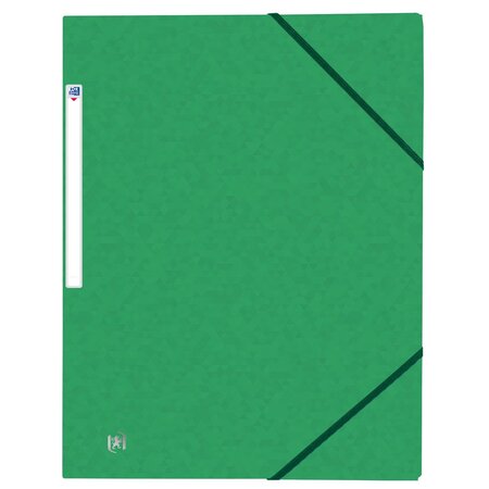 Chemises 3 rabats à élastiques Top File + A4, Vert, lot de 10 (paquet 10 unités)